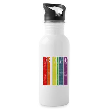 Be Kind Gay Pride Lgbtq Rainbow Transgender Bisexu - Trinkflasche mit integriertem Trinkhalm - Weiß - Rechts