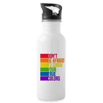 Dont Be Afraid To Show Your True Colors Bisexual T - Trinkflasche mit integriertem Trinkhalm - Weiß - Rechts