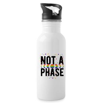 Not A Phase Gay Bisexual Pride Rainbow Lgbtq Diver - Trinkflasche mit integriertem Trinkhalm - Weiß - Rechts