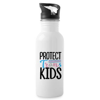 Protect Trans Kids Lgbtq Rainbow Pride Diversity Q - Trinkflasche mit integriertem Trinkhalm - Weiß - Rechts