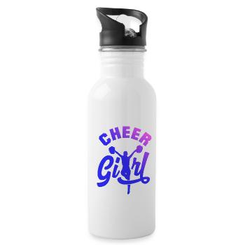 Cheer Girl Cheerleading Cheerleader Cheerdance Gym - Trinkflasche mit integriertem Trinkhalm - Weiß - Rechts