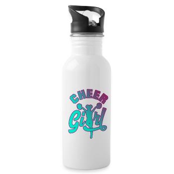Cheer Girl Cheerleading Cheerleader Cheerdance Gym - Trinkflasche mit integriertem Trinkhalm - Weiß - Rechts