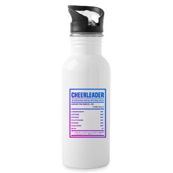 Cheerleader Nutritional Facts Cheerleading Cheerda - Trinkflasche mit integriertem Trinkhalm - Weiß - Rechts