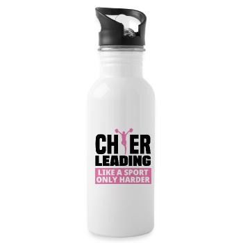 Cheerleading Like A Sport Only Harder Cheerleader - Trinkflasche mit integriertem Trinkhalm - Weiß - Rechts
