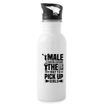 Male Cheerleading The Best Way To Pick Up Girls Sp - Trinkflasche mit integriertem Trinkhalm - Weiß - Rechts
