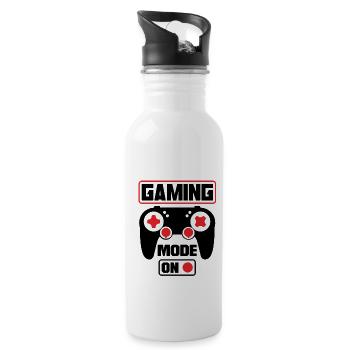 Gaming Mode On Video Game Player Gaming Games Nerd - Trinkflasche mit integriertem Trinkhalm - Weiß - Rechts
