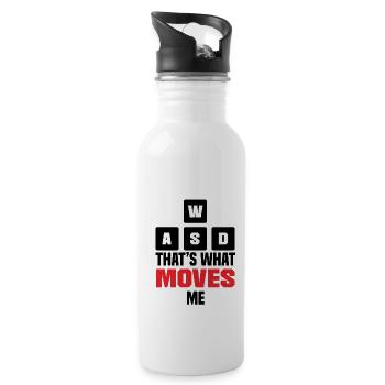 WASD That's What Moves Me Pc Gamer Video Game Play - Trinkflasche mit integriertem Trinkhalm - Weiß - Rechts