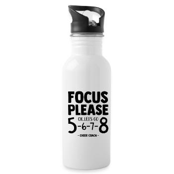 Focus Please Ok Let's Go Cheer Coach Cheerleading - Trinkflasche mit integriertem Trinkhalm - Weiß - Rechts
