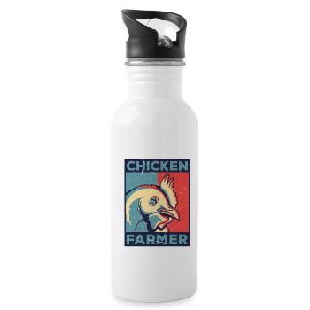 Chicken Farmer Agriculture Agriculteur Farmer Farm - Trinkflasche mit integriertem Trinkhalm - Weiß - Rechts