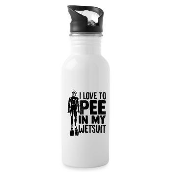 I Love To Pee In My Wetsuit Scuba Diver Diving Sno - Trinkflasche mit integriertem Trinkhalm - Weiß - Rechts