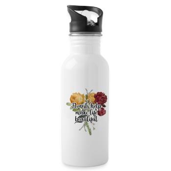 Florists Help Make Life Beautiful Gardener Botanic - Trinkflasche mit integriertem Trinkhalm - Weiß - Rechts