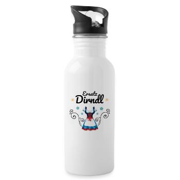 Dirndl Ersatz - Trinkflasche mit integriertem Trinkhalm - Weiß - Rechts