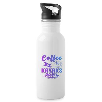 Coffee And Kayaks Kayaking Rowing Rower Canoe Padd - Trinkflasche mit integriertem Trinkhalm - Weiß - Rechts