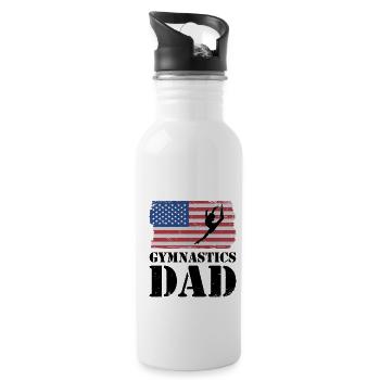 Dad Father Graphic Gymnast Gymnastics Acrobat Acro - Trinkflasche mit integriertem Trinkhalm - Weiß - Rechts