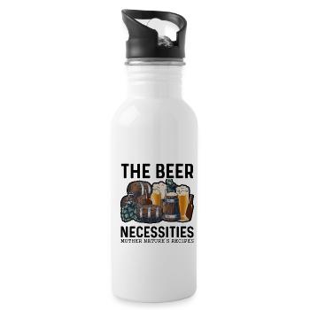 The Beer Necessities Mother Natures Recipes Homebr - Trinkflasche mit integriertem Trinkhalm - Weiß - Rechts