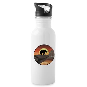 Retro Graphic Animal Keeper Zoo Keeper Animal Love - Trinkflasche mit integriertem Trinkhalm - Weiß - Rechts