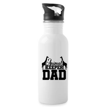 Animal Keeper Dad Zoo Keeper Animal Lover Zoologis - Trinkflasche mit integriertem Trinkhalm - Weiß - Rechts
