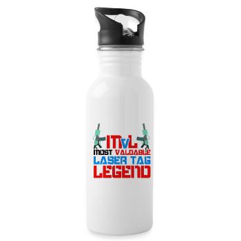 Most Valuable Lasertag Legend Lasergame Lasertag P - Trinkflasche mit integriertem Trinkhalm - Weiß - Rechts