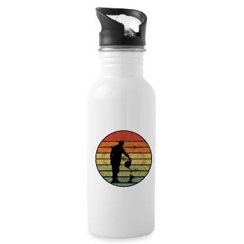 Retro Graphic Gardener Horticulturist Gardening La - Trinkflasche mit integriertem Trinkhalm - Weiß - Rechts