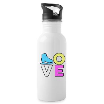 Love Graphic Ice Skating Figure Skater Ice Skater - Trinkflasche mit integriertem Trinkhalm - Weiß - Rechts
