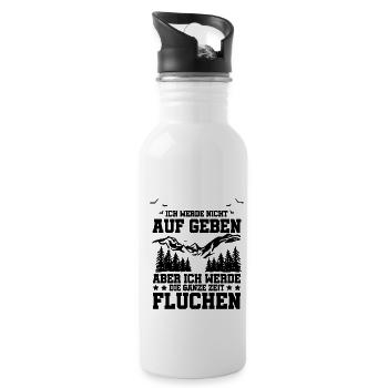 Ich Werde Nicht Aufgeben Wandern Wandersmann Trekk - Trinkflasche mit integriertem Trinkhalm - Weiß - Rechts