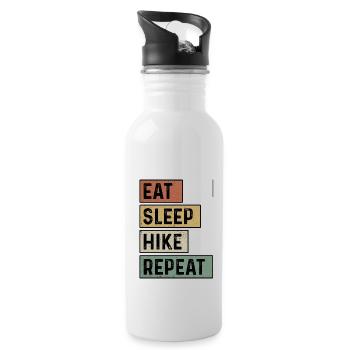 Eat Sleep Hike Repeat Trekking Mountaineering Hiki - Trinkflasche mit integriertem Trinkhalm - Weiß - Rechts