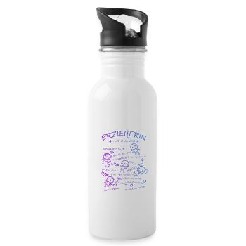 Erzieherin Und So Viel Mehr Kindergarten Vorschule - Trinkflasche mit integriertem Trinkhalm - Weiß - Rechts