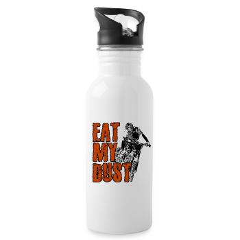 Eat My Dust Dirt Biker Enduro Motorcycle Dirt Biki - Trinkflasche mit integriertem Trinkhalm - Weiß - Rechts