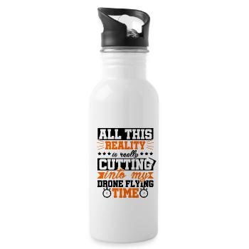 All This Reality Into My Drone Flying Time Quadcop - Water bottle with straw - white - Right