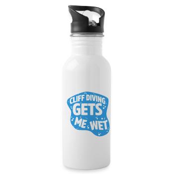 Cliff Diving Gets Me Wet Cliff Diver Base Jumping - Water bottle with straw - white - Right