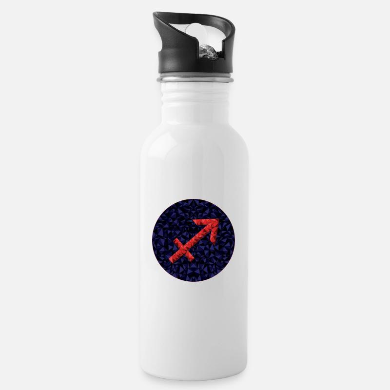 Saggitarius - Water bottle with straw - white