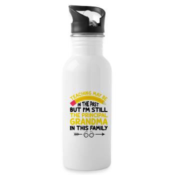 Retired Grandma Pensioner Pension Teacher Teach Re - Water bottle with straw - white - Right
