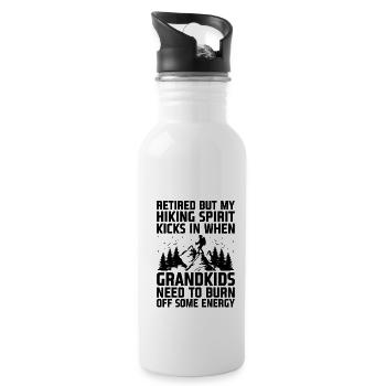 Hiking Retired Grandma Pensioner Pension Hiker Tre - Water bottle with straw - white - Right