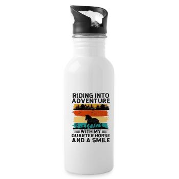 American Quarter Horse Reitpferd Liebhaber Hors - Trinkflasche mit integriertem Trinkhalm - Weiß - Rechts
