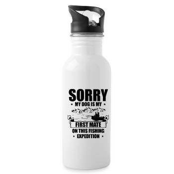 Angeln Hundebesitzer Hundeliebhaber Perfect Fishing Funn - Trinkflasche mit integriertem Trinkhalm - Weiß - Rechts