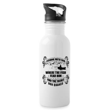 Pêche Papa Papa Pêcheur Childern Drôle Poisson Alors - Gourde avec paille intégrée - blanc - Droite