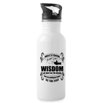 Fishing Uncle Fisherman Uncles Funny Fish Perfect - Water bottle with straw - white - Right