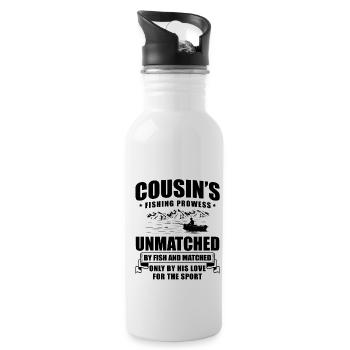 Pêche Cousin Pêcheur Cousins Drôle Poisson Perfec - Gourde avec paille intégrée - blanc - Droite