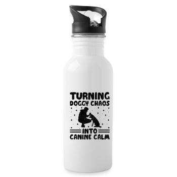Dresseur de chiens Dressage de chiens Dressage de chiens Soins aux animaux de compagnie Pr - Gourde avec paille intégrée - blanc - Droite