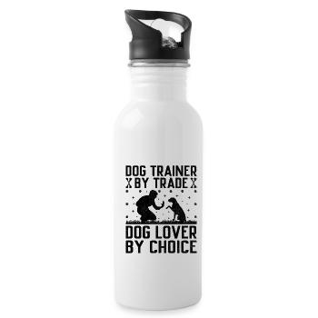 Dresseur de chiens Dressage de chiens Dressage de chiens Soins aux animaux de compagnie Pr - Gourde avec paille intégrée - blanc - Droite
