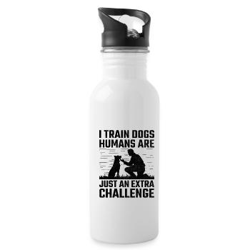 Dog Trainer Dog Training Training Dogs Pet Care Pr - Water bottle with straw - white - Right