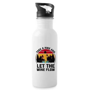Hiking Nature Mountaineering Trekking Outdoor Hike - Water bottle with straw - white - Right