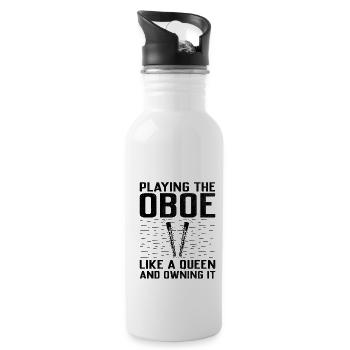 Oboe Player Oboe Basoonist Marching Band Instrumen - Water bottle with straw - white - Right