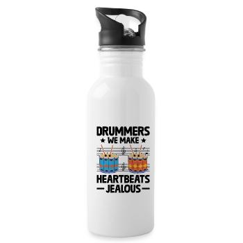 Drum Corps Marching Band Drum Corp Music Percussio - Trinkflasche mit integriertem Trinkhalm - Weiß - Rechts