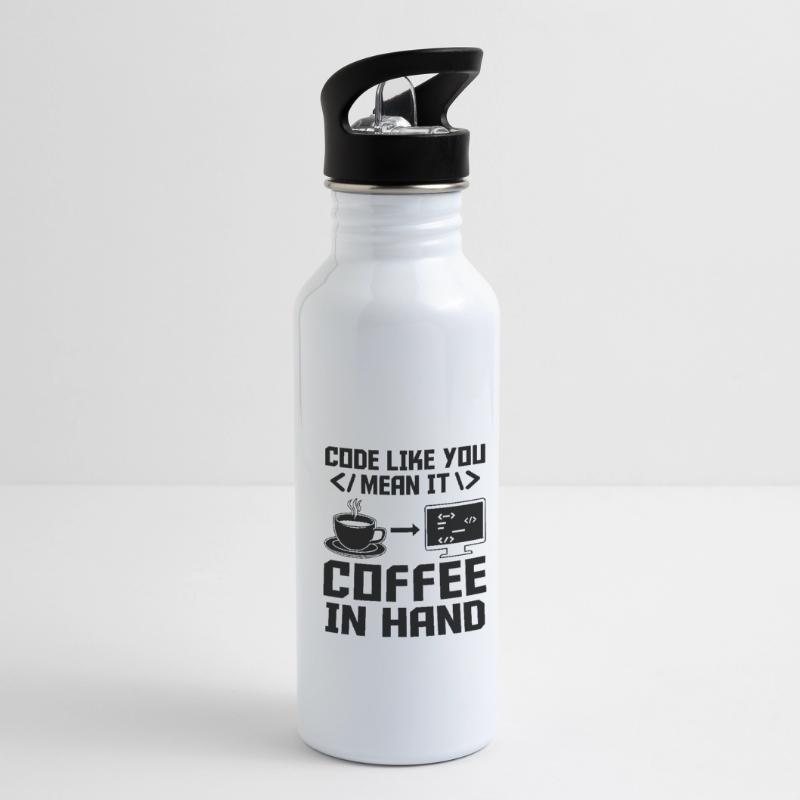 Kaffee-Codierung Programmierer Programmierer Entwickler Nerd Coff Trinkflasche mit integriertem Trinkhalm