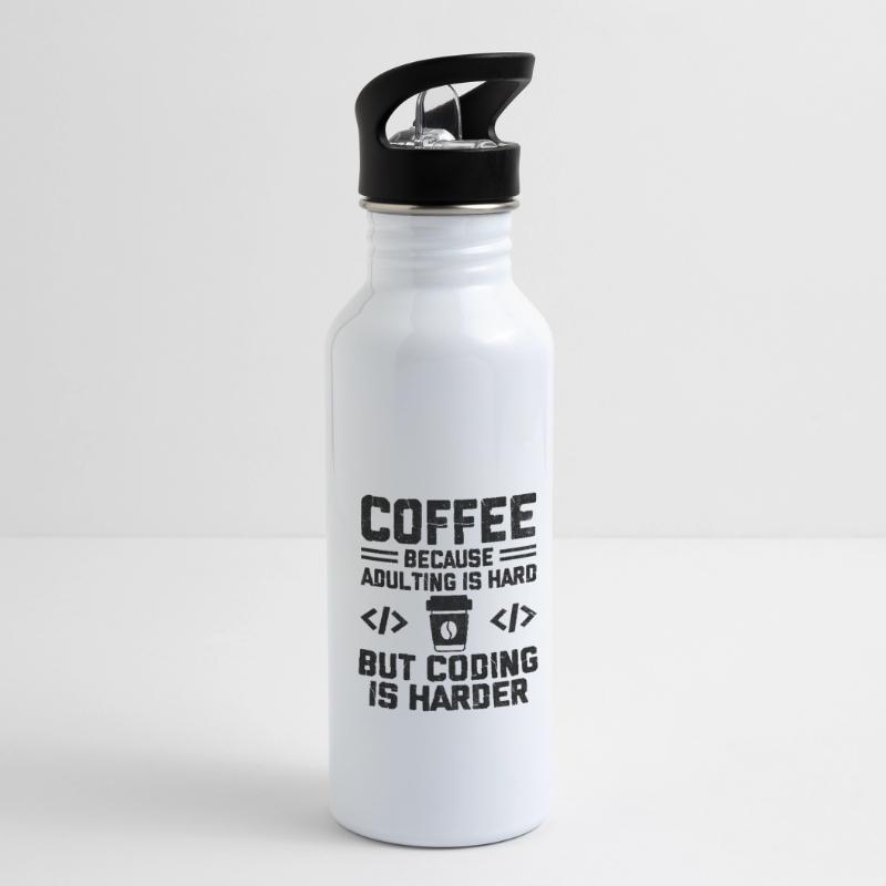Coffee Coding Programmer Coder Developer Nerd Coff Water bottle with straw