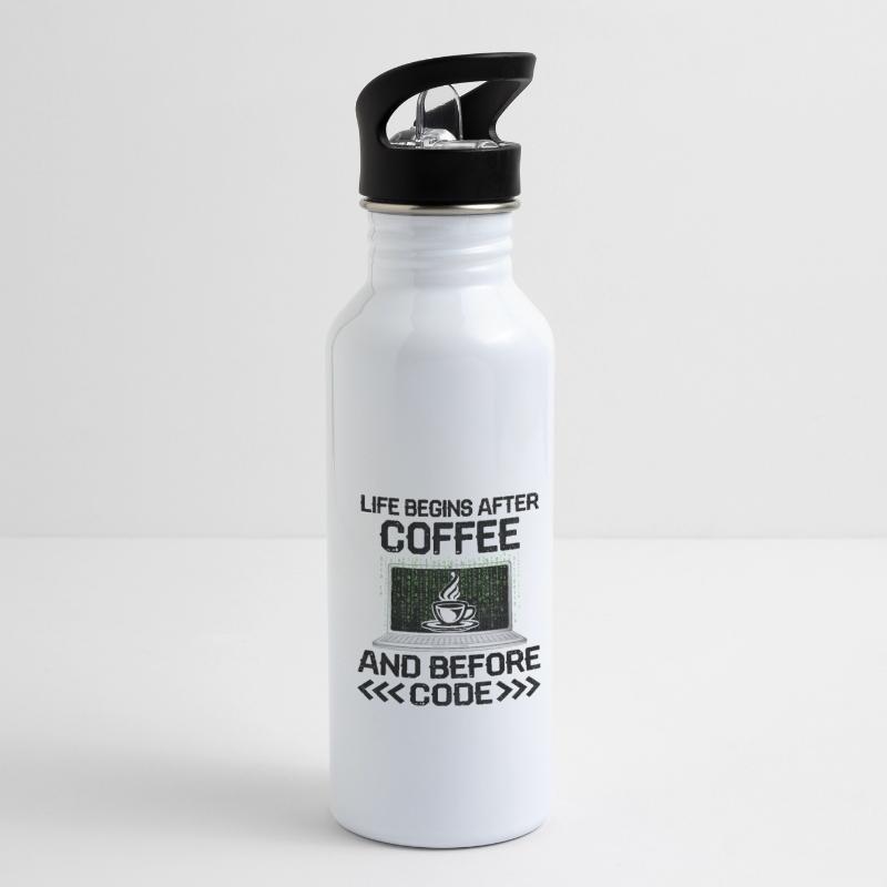 Café Codage Programmeur Codeur Développeur Nerd Coff Gourde avec paille intégrée