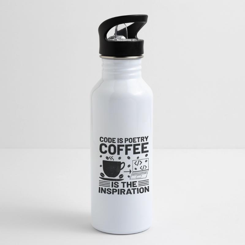 Kaffee-Codierung Programmierer Programmierer Entwickler Nerd Coff Trinkflasche mit integriertem Trinkhalm