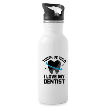 Dent Be Dire J’aime Mon Dentiste Dentisterie Dentaire D - Gourde avec paille intégrée - blanc - Droite