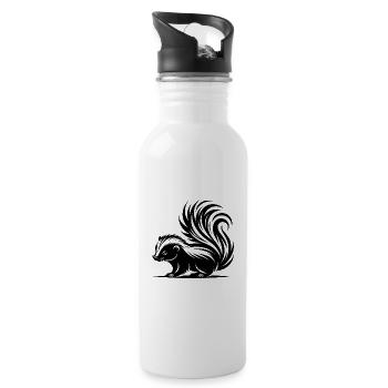Cute cuddly skunk baby - Water bottle with straw - white - Right